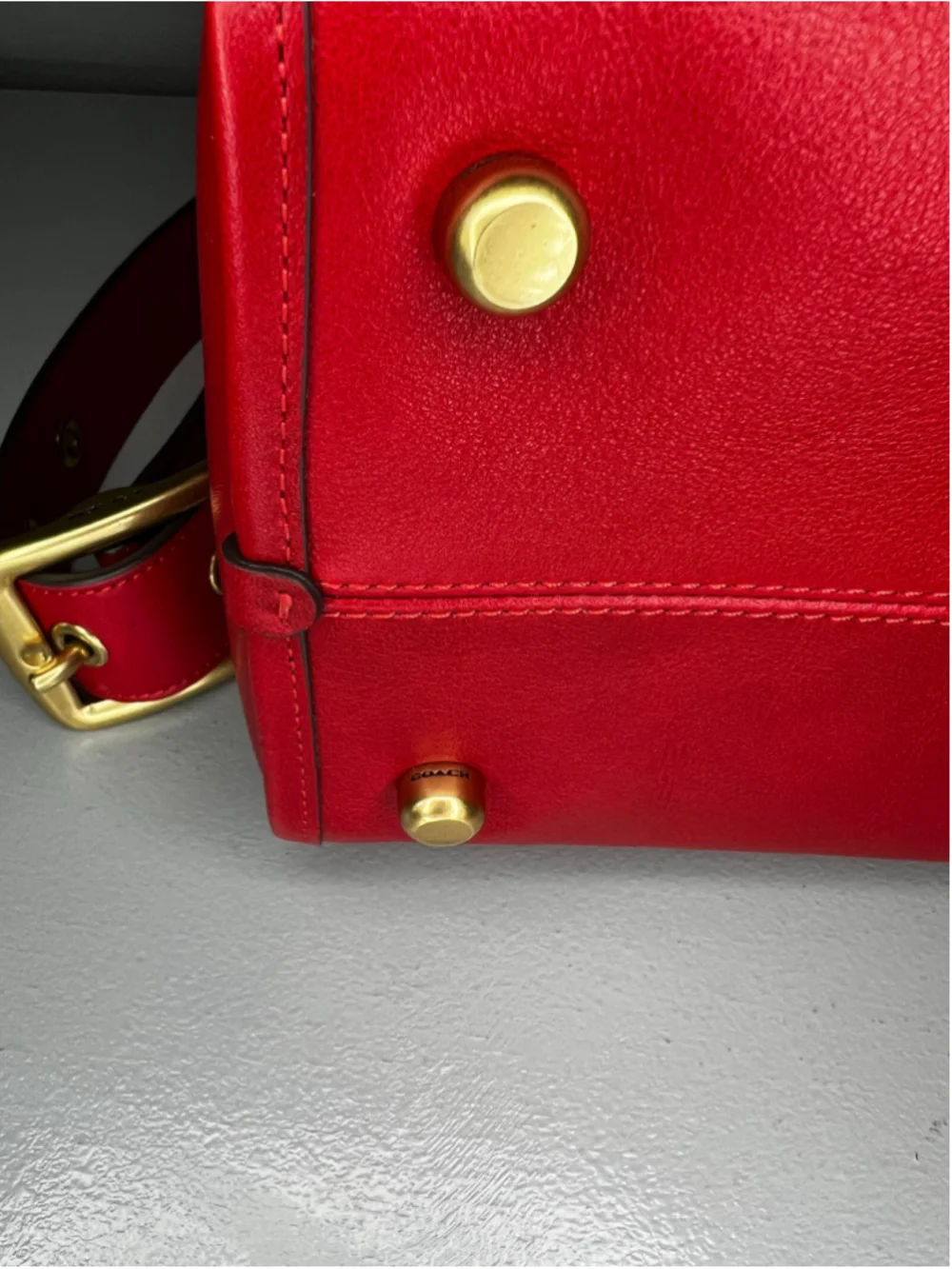 Coach Originals Turnlock Haversack Leather Shoulder Bag - Scarlett